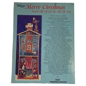 Vintage 1979 Disney Merry Christmas From All Of Us To All Of You Sheet Music